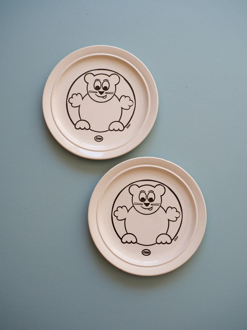 2 assiettes ours Esso 70s